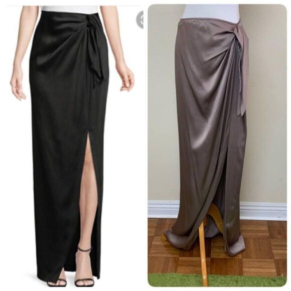St. John Liquid Crepe Draped Skirt wit h Side Slit - Picture 1 of 11